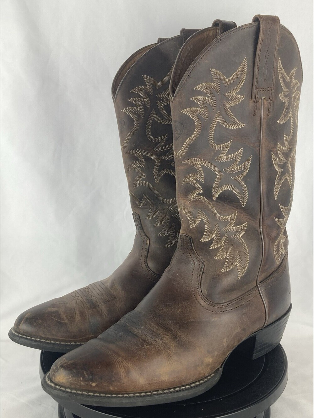 Men’s Size 9.5 D Ariat Heritage Western Boots Brown Leather Stitch 10002204